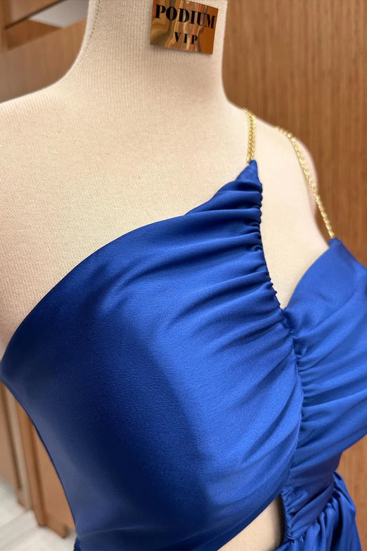 Satin Asymmetrical Cutout Maxi Dress Simple gentle grand and beautiful