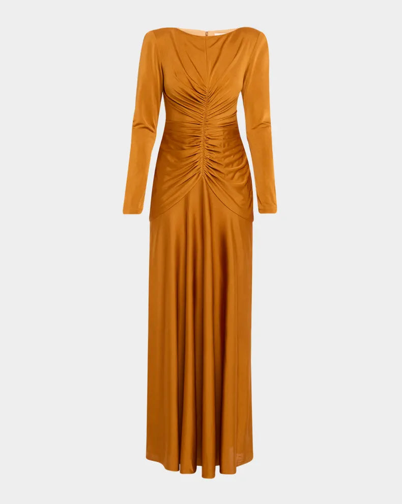 Thea Ruched Glossy Jersey Gown Beautiful and charming simple and unique design