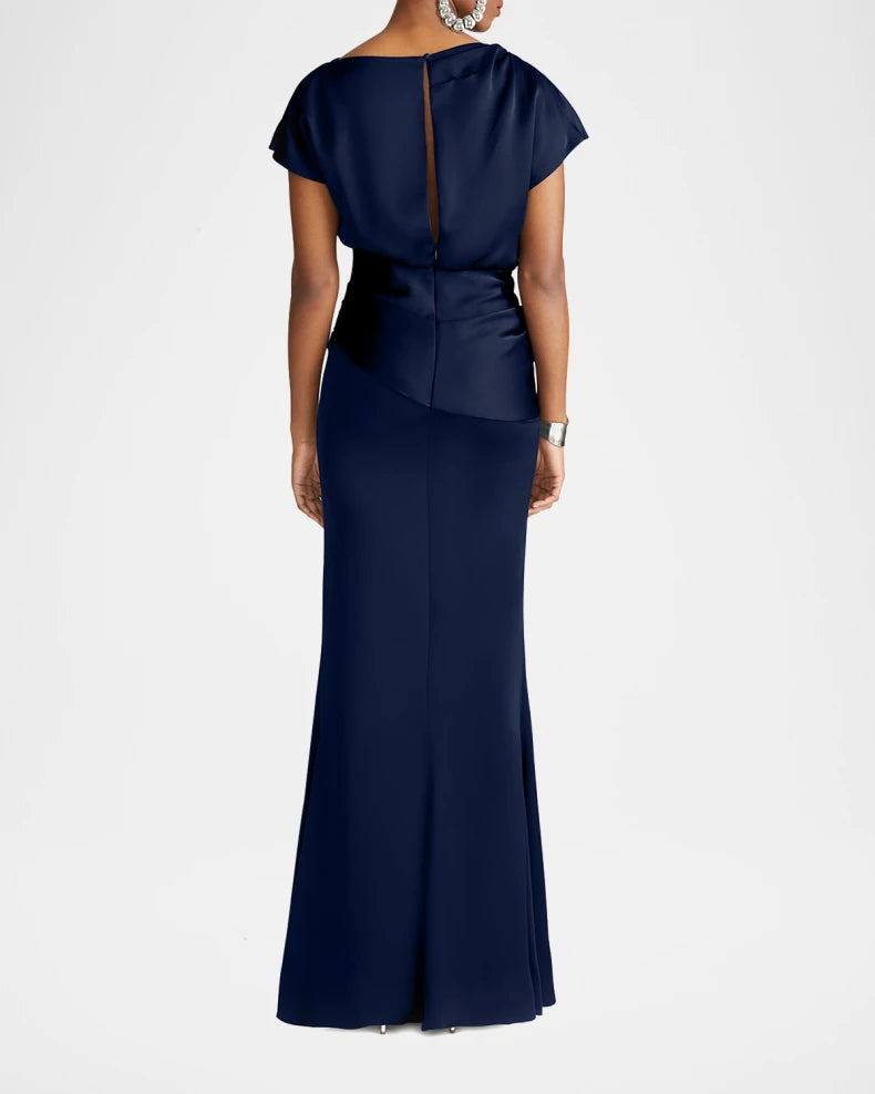 Charming and unique design Beautiful generous simple Draped Satin Trumpet Gown