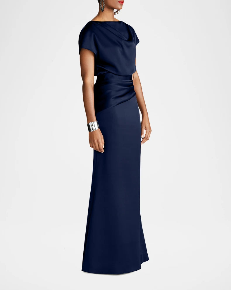 Charming and unique design Beautiful generous simple Draped Satin Trumpet Gown