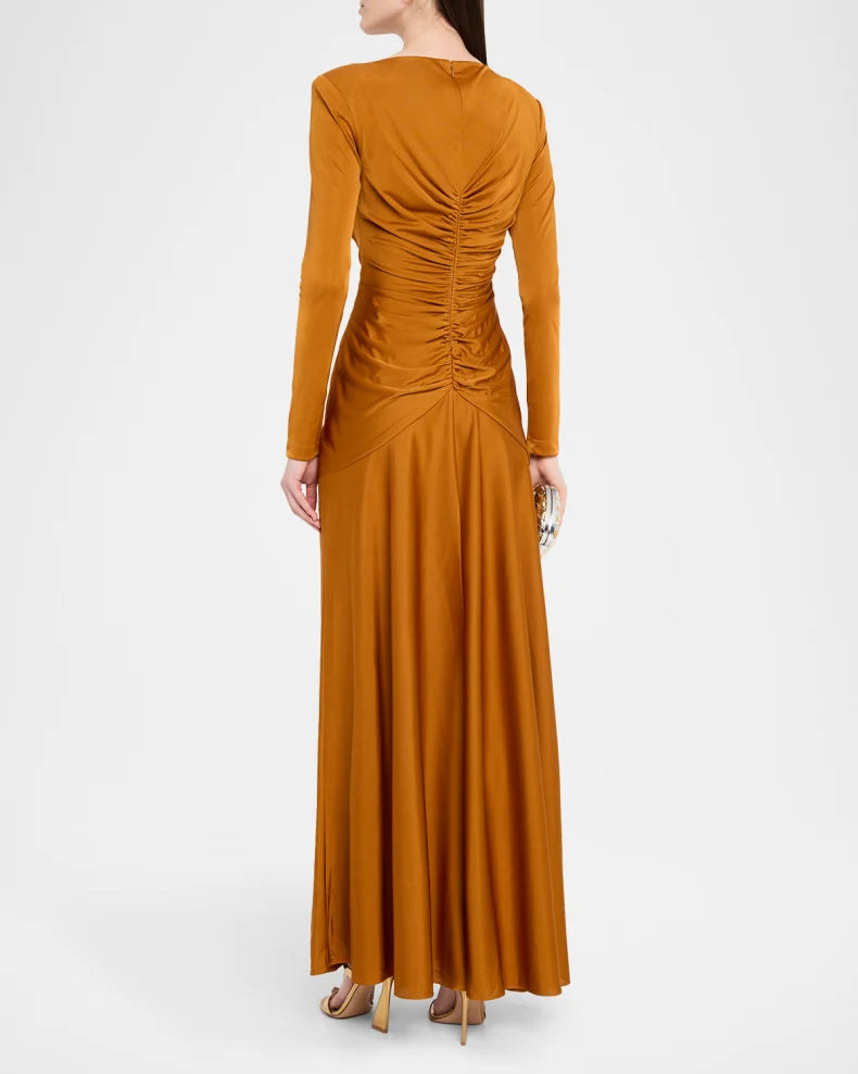 Thea Ruched Glossy Jersey Gown Beautiful and charming simple and unique design