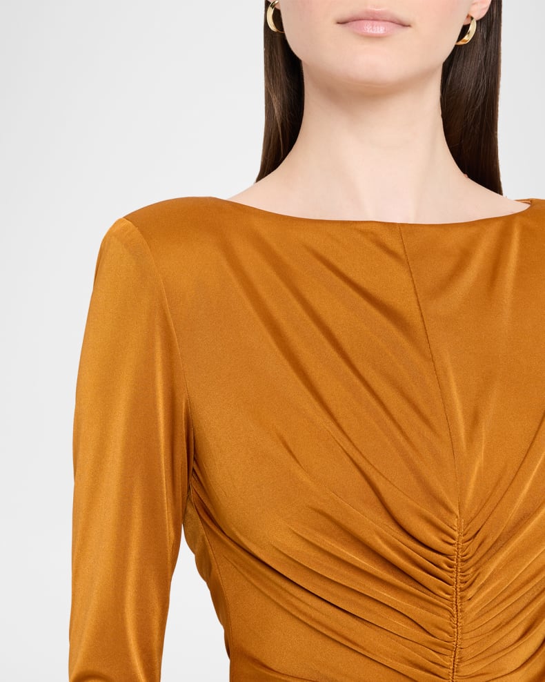 Thea Ruched Glossy Jersey Gown Beautiful and charming simple and unique design