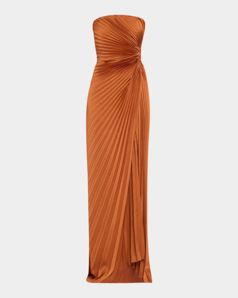 Simple beautiful generous and full of charm Layla Pleated Strapless Gown