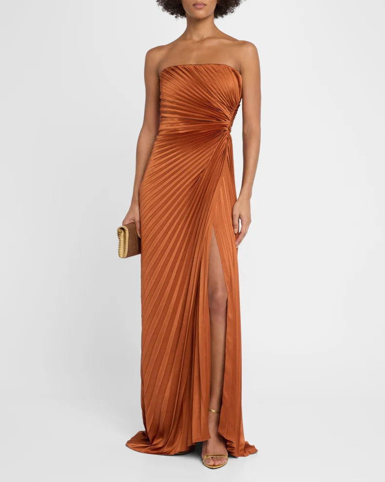 Simple beautiful generous and full of charm Layla Pleated Strapless Gown