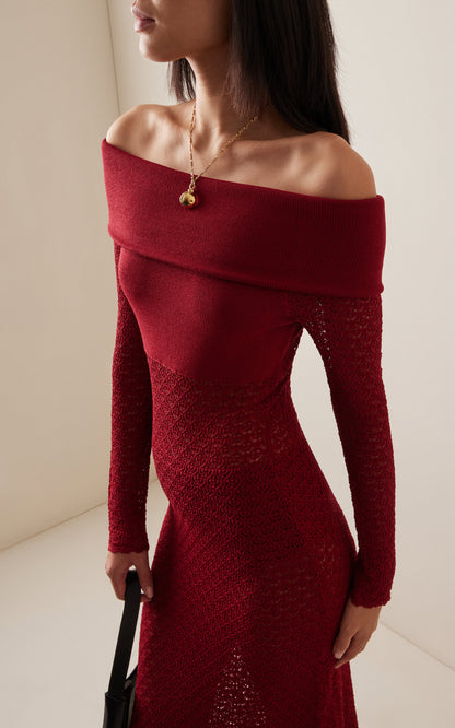 Estelle Bow-DetExclusive Romy Knit Off-The-Shoulder Maxi Dress Simple gentle beautiful and grand
