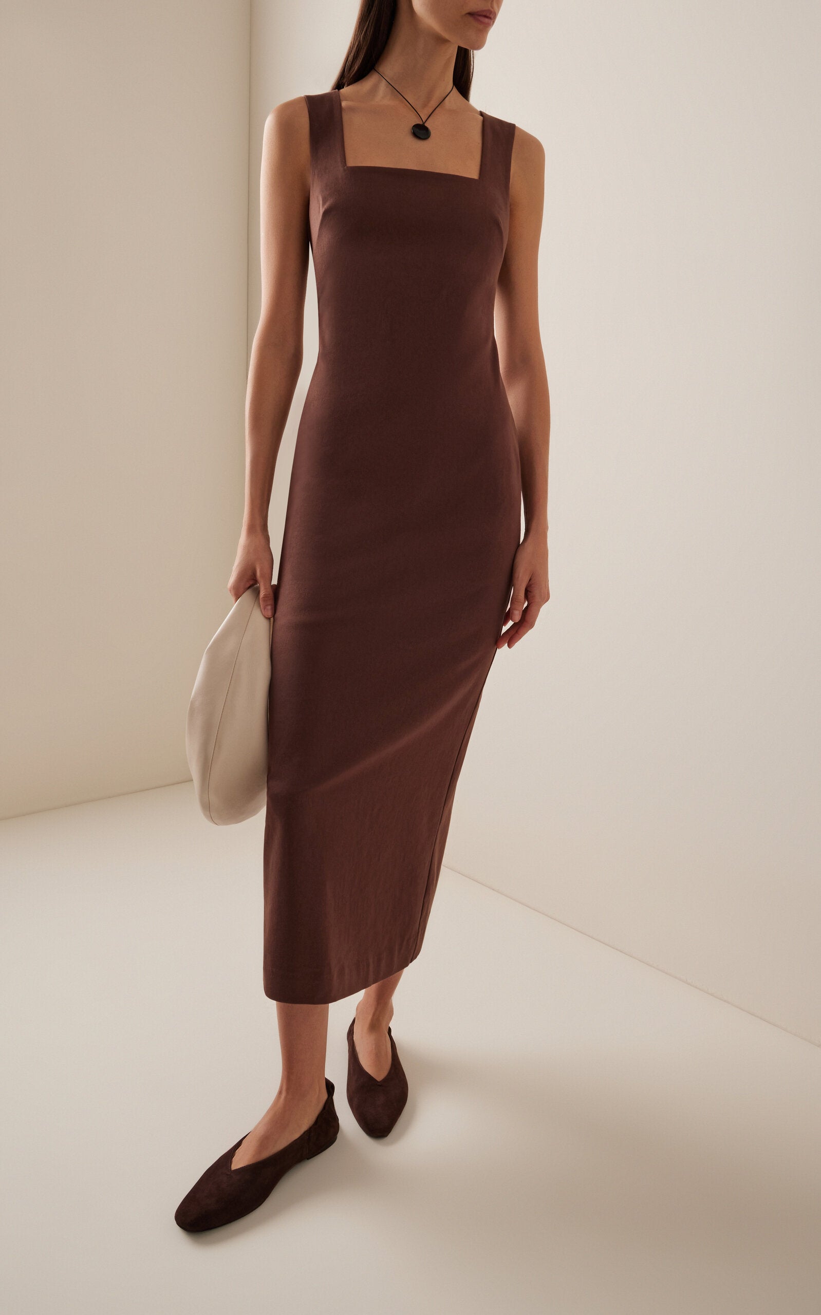 Exclusive Cotton Midi Dress Full of charm simple and atmospheric