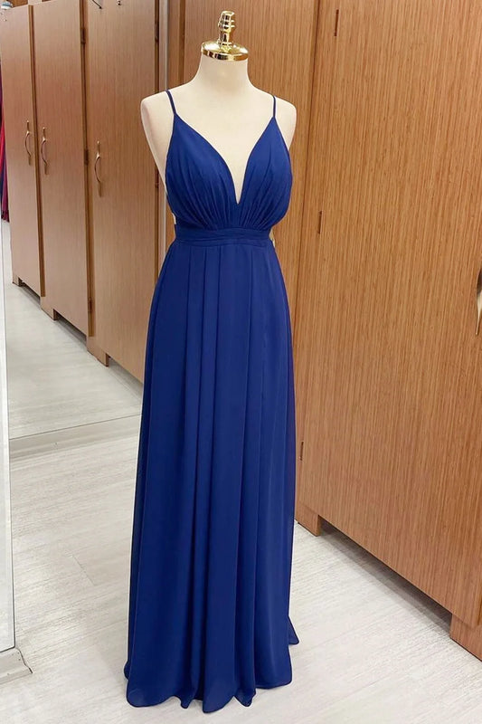 Plunge V Cross Back Maxi Dress Simple gentle grand and beautiful