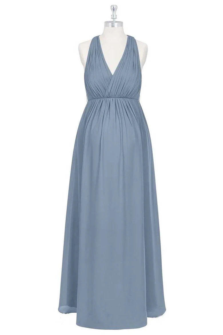 Halter Backless Maternity Bridesmaid Dress