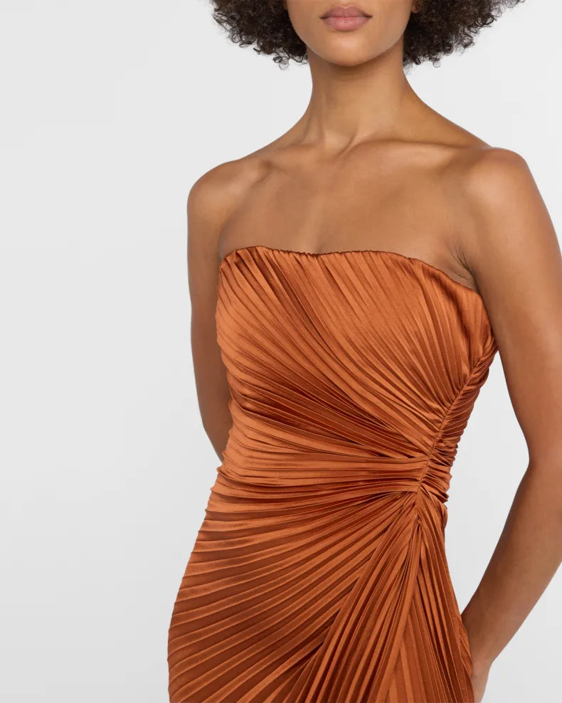 Simple beautiful generous and full of charm Layla Pleated Strapless Gown