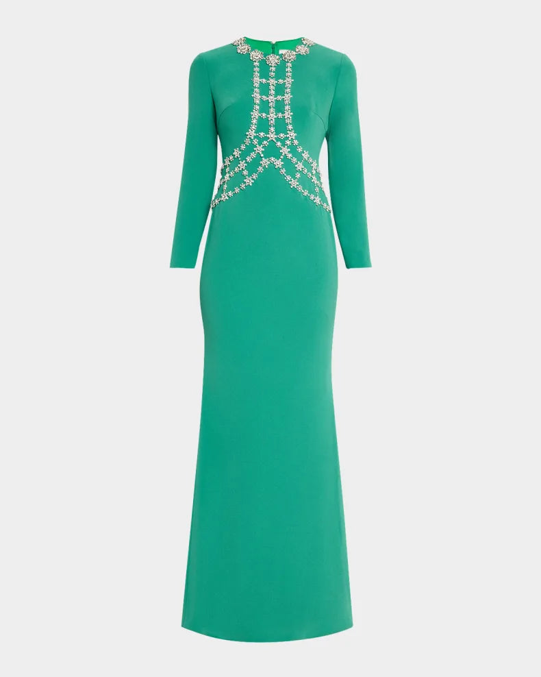 Jordyn Crystal Long-Sleeve Trumpet Gown Charming and unique design Beautiful generous simple