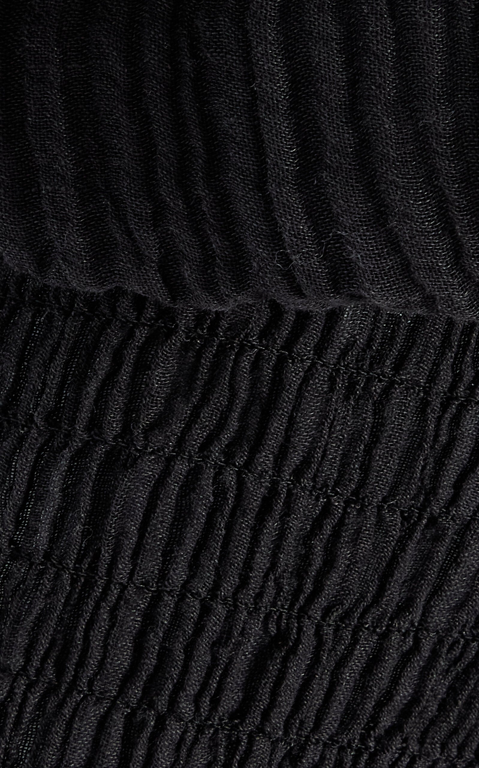 Anais Shirred Ramie-Cotton Maxi Dress