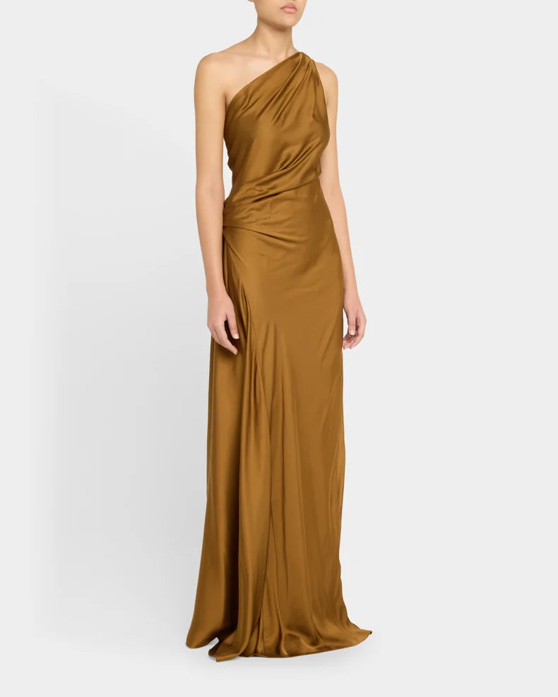 Charming and unique design Beautiful generous simple Aster One-Shoulder Satin Gown