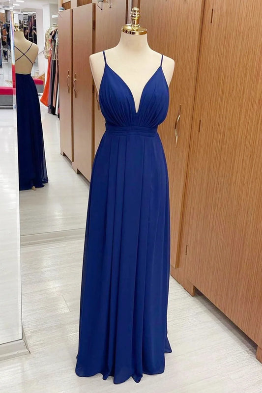 Plunge V Cross Back Maxi Dress Simple gentle grand and beautiful