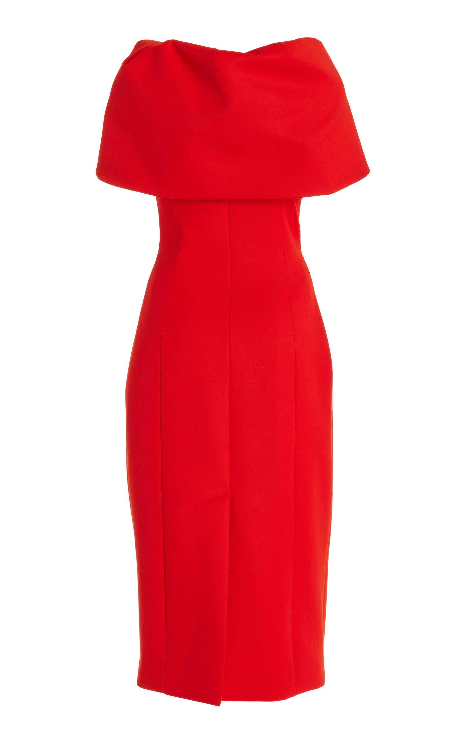 Draped Bonded Wool Midi Dress Simple gentle beautiful and grand