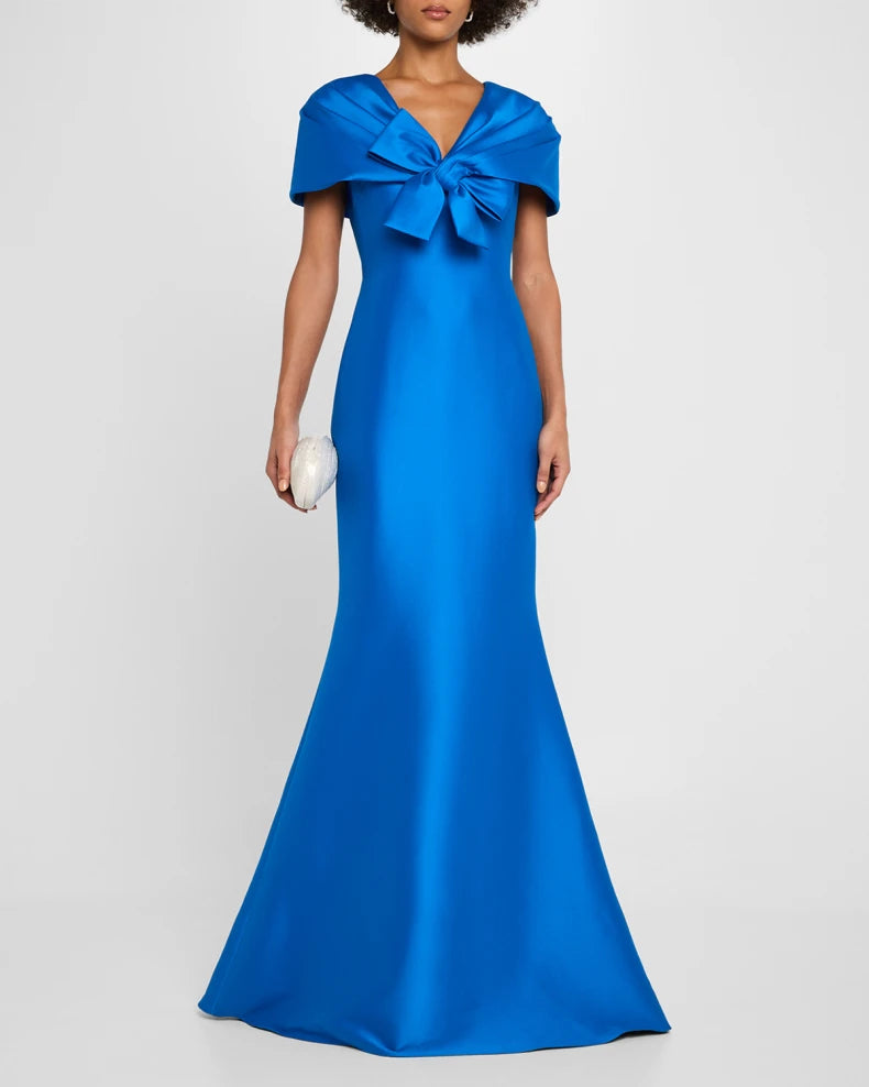 Bow-Front Shawl Trumpet Gown Beautiful and charming simple and unique design