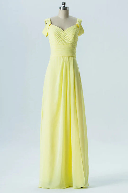 Chiffon Double Straps Backless Bridesmaid Dress Simple gentle grand and beautiful