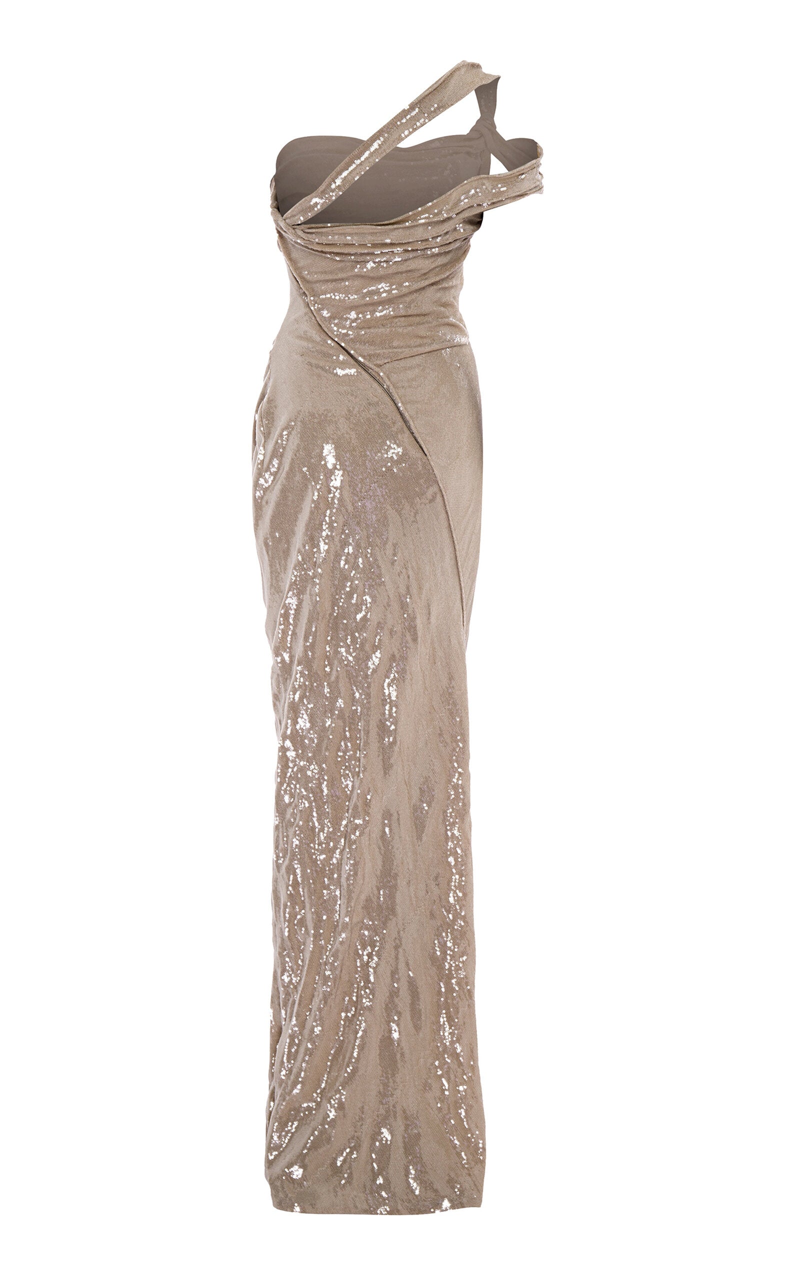 Twisted Sequined Silk Gown Gentle beautiful and grand