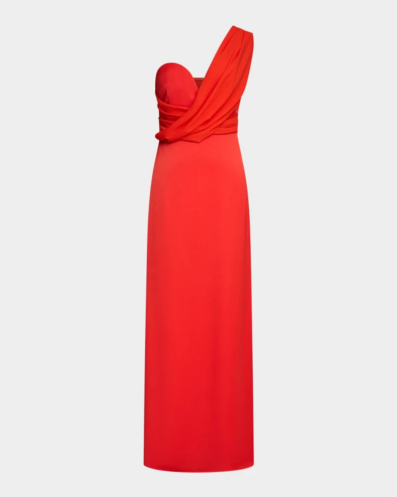 Charming and unique design Beautiful generous simple Roselle Draped Crepe Gown