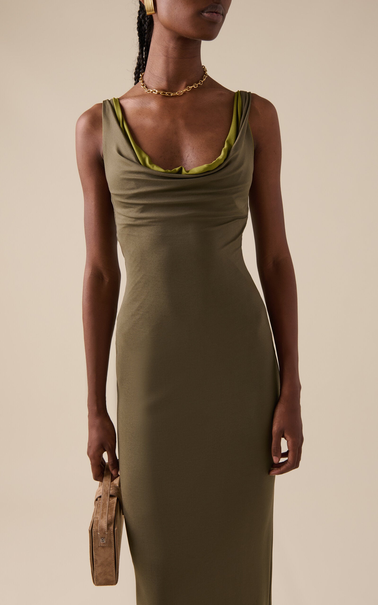 Scoop-Neck Maxi Dress Simple gentle beautiful and grand