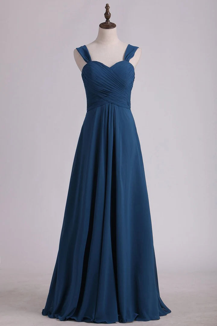 Sweetheart Backless A-Line Long Bridesmaid Dress Gentle beautiful and generous