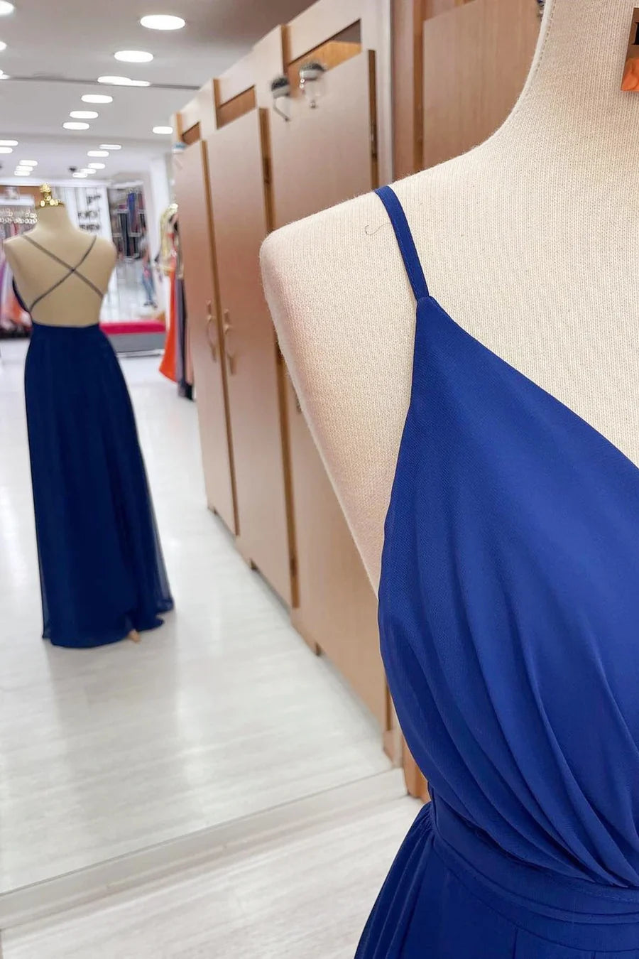 Plunge V Cross Back Maxi Dress Simple gentle grand and beautiful