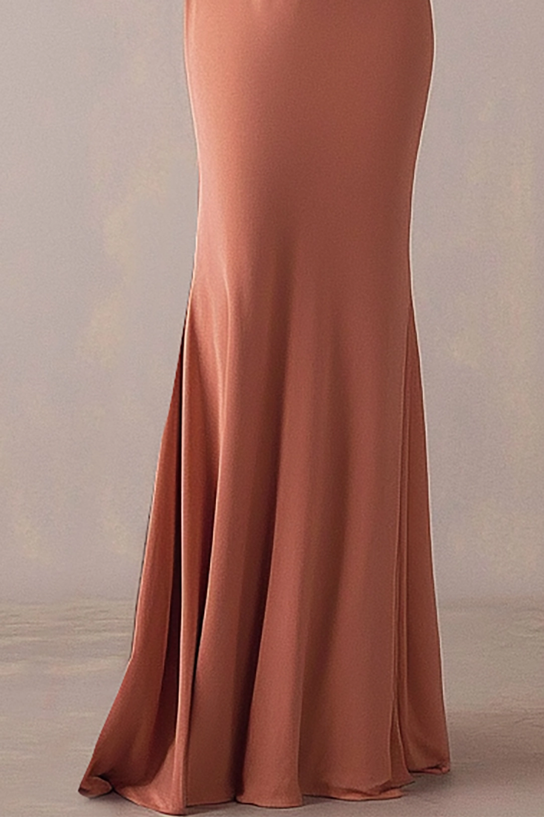 Formal Evening Dress Off-Shoulder Light Orange Mermaid Floor Length Dress Simple beautiful generous and full of charm