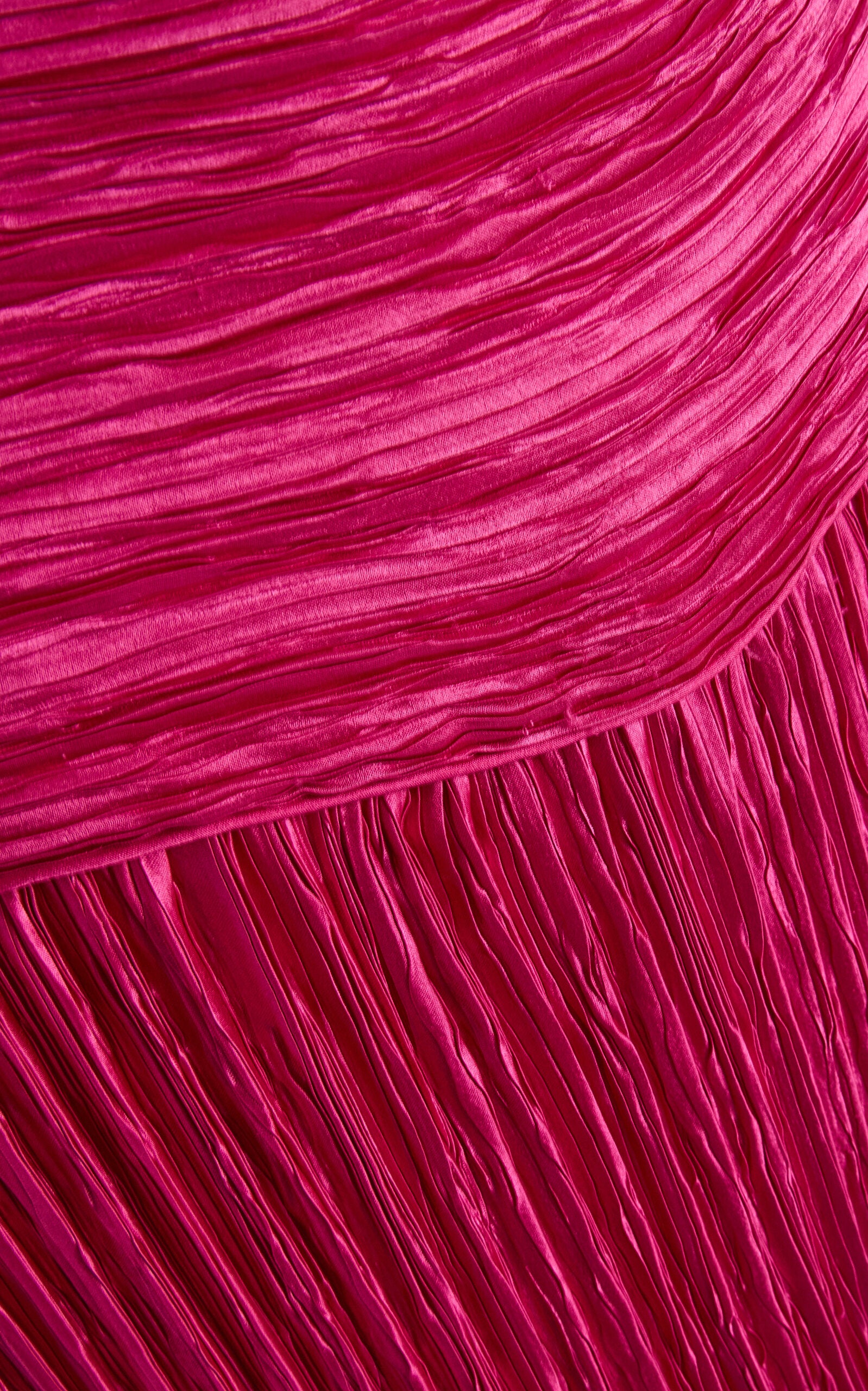 Mary Mcfadden 80s Strapless Plisse Silk-Blend Gown