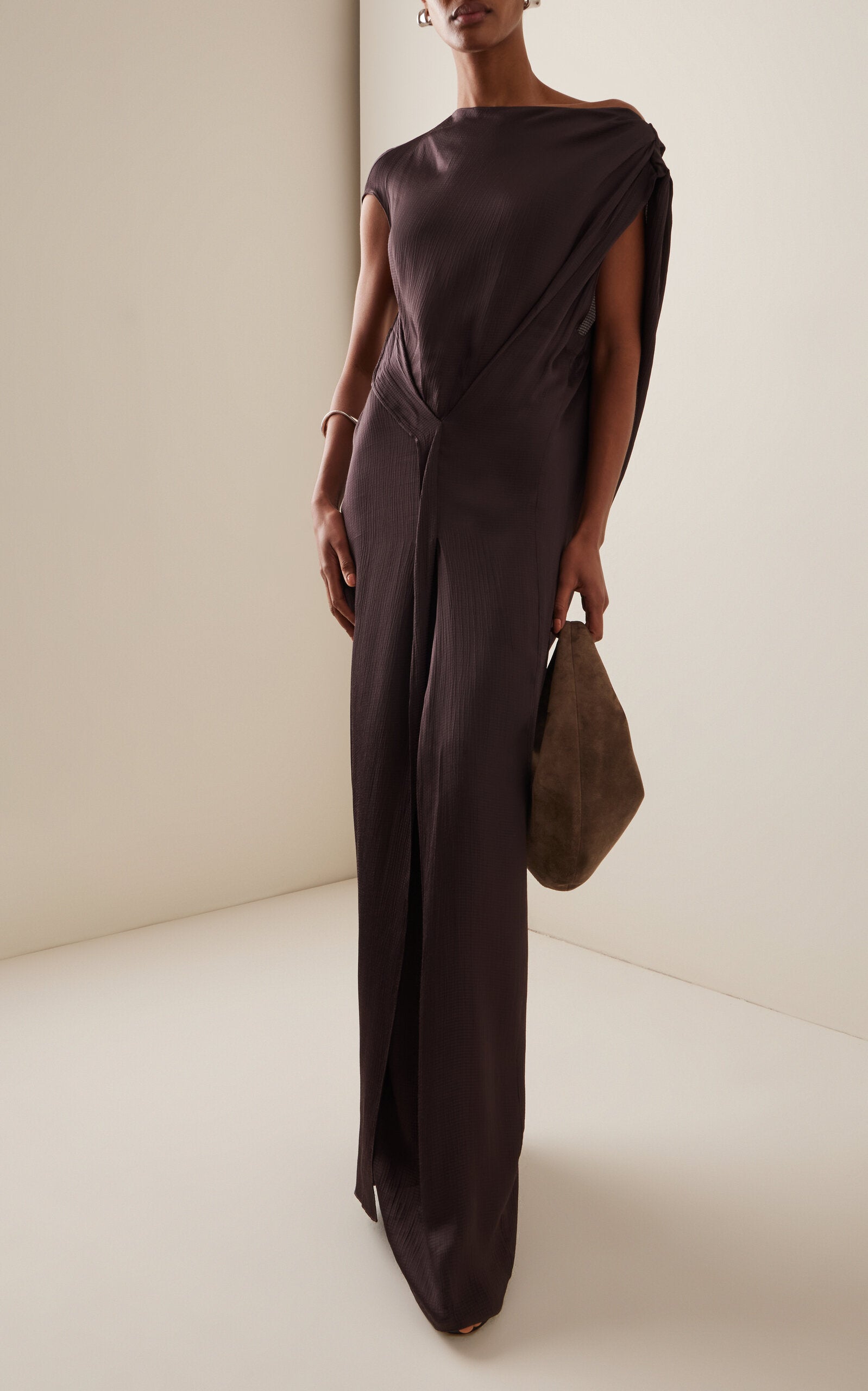 Ardea Draped Rayon-Jersey Maxi Dress Simple gentle beautiful and grand