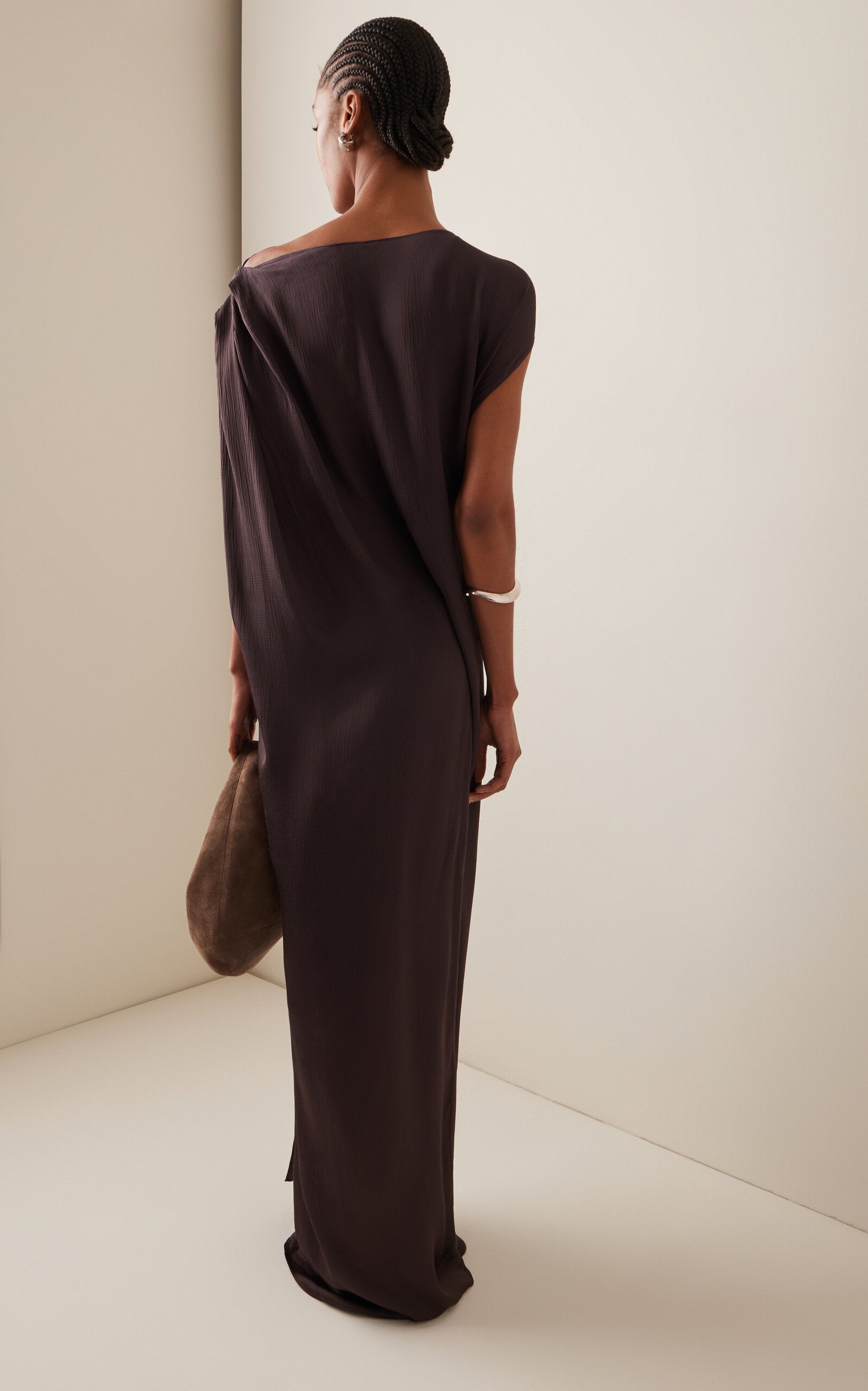 Ardea Draped Rayon-Jersey Maxi Dress Simple gentle beautiful and grand