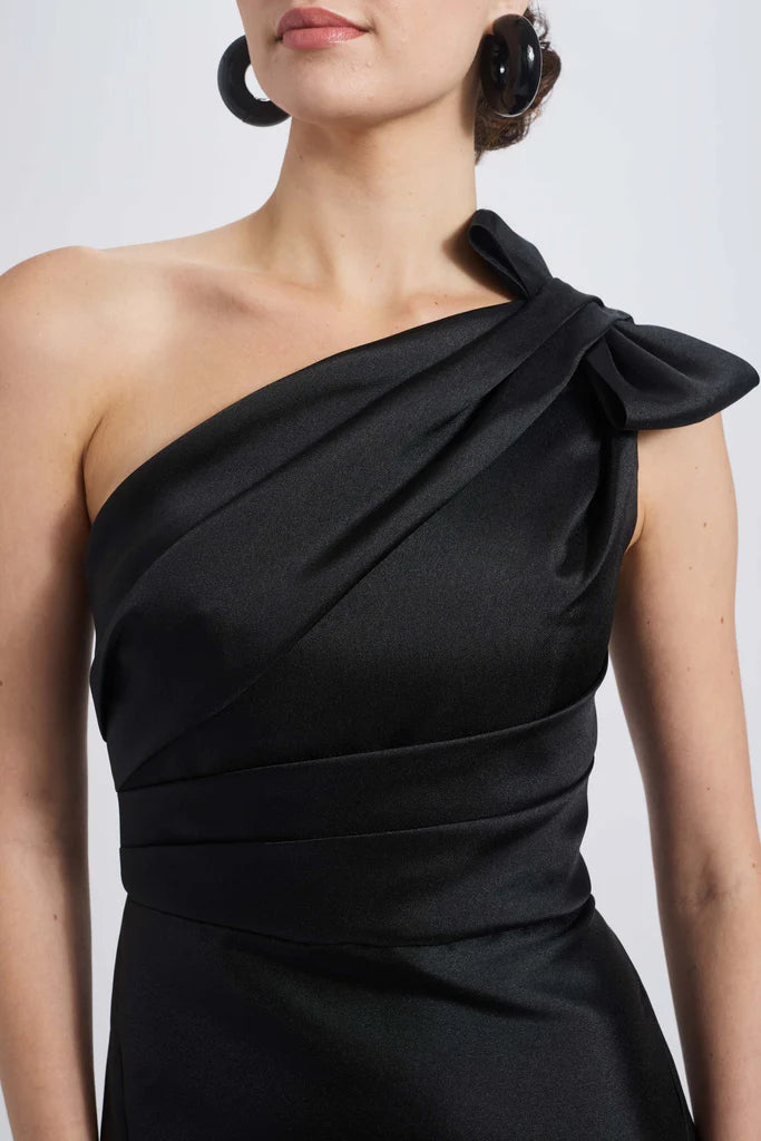 Draped Bodice Gown Fluid Satin Draped Neck Dress Simple atmospheric beautiful and unique design