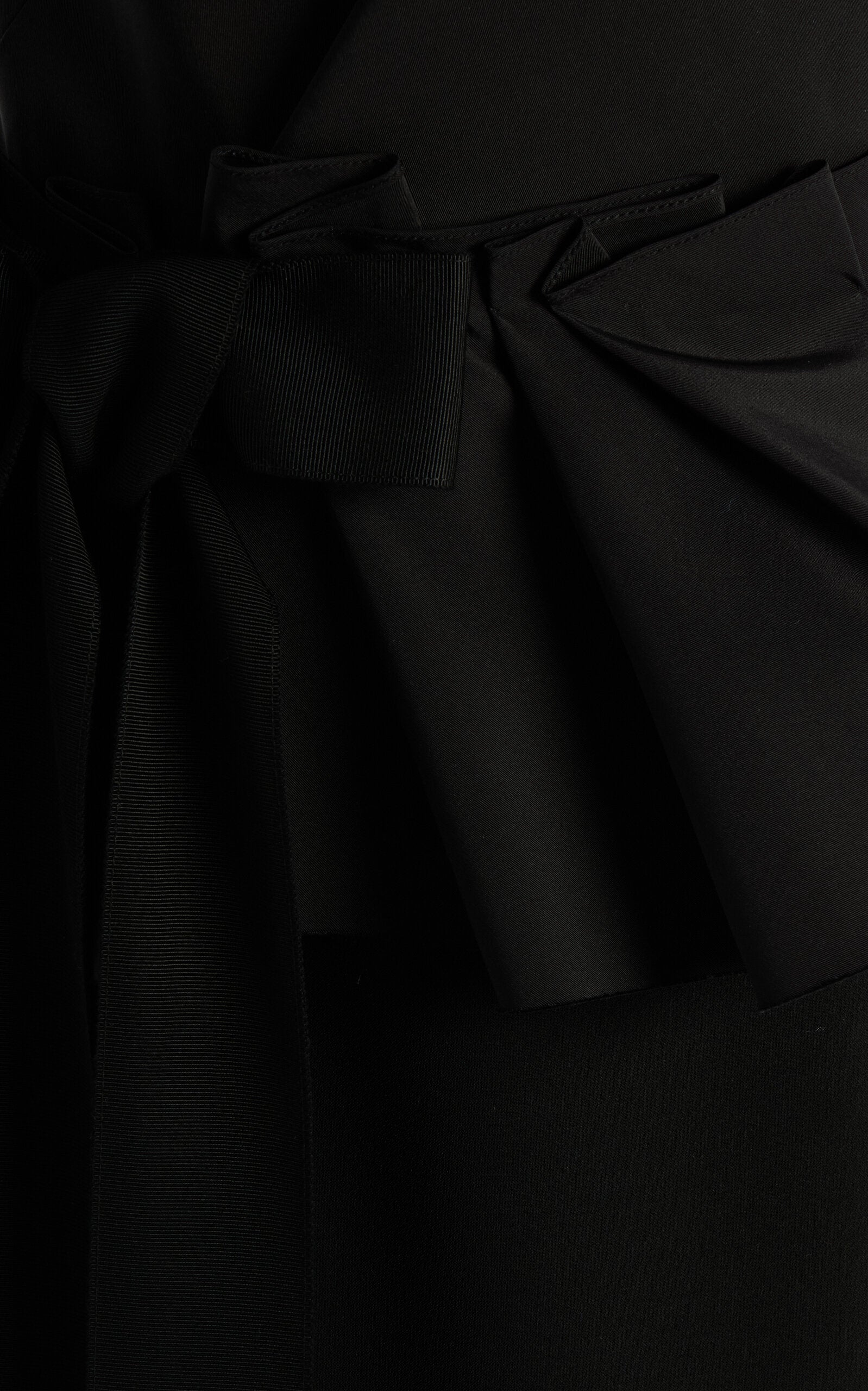 Bow-Detailed Stretch-Crepe Peplum Gown