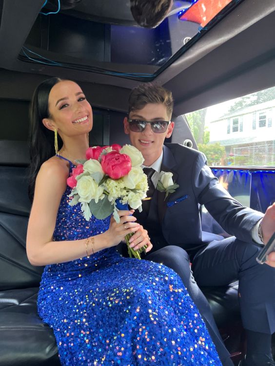 Royal Blue Sequin Mermaid Prom Dresses Evening Party Formal Gowns