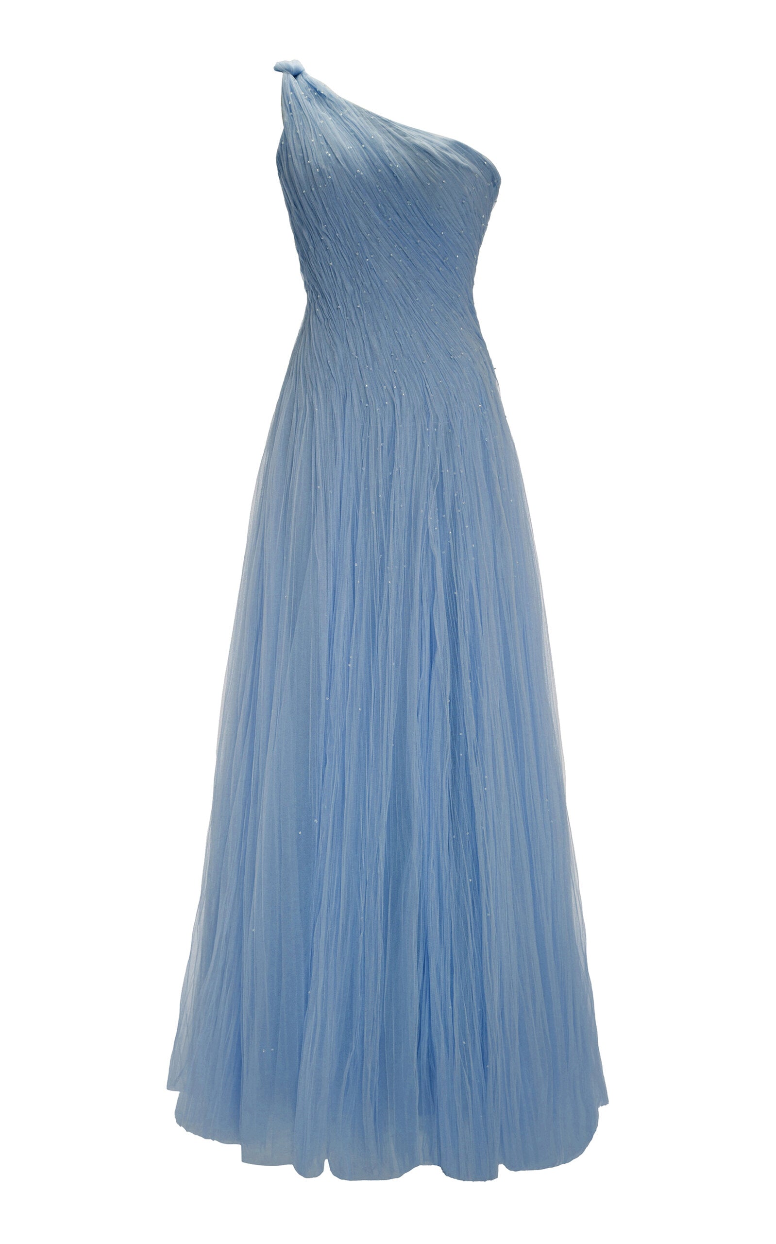 Single-Shoulder Silk Tulle Gown Gentle beautiful and grand
