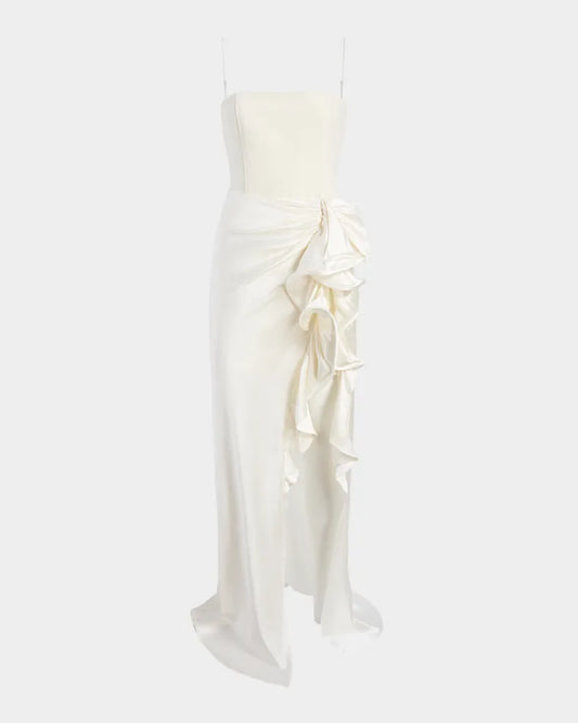 Drina Sleeveless Satin Wrap Gown Charming and unique design Beautiful generous simple