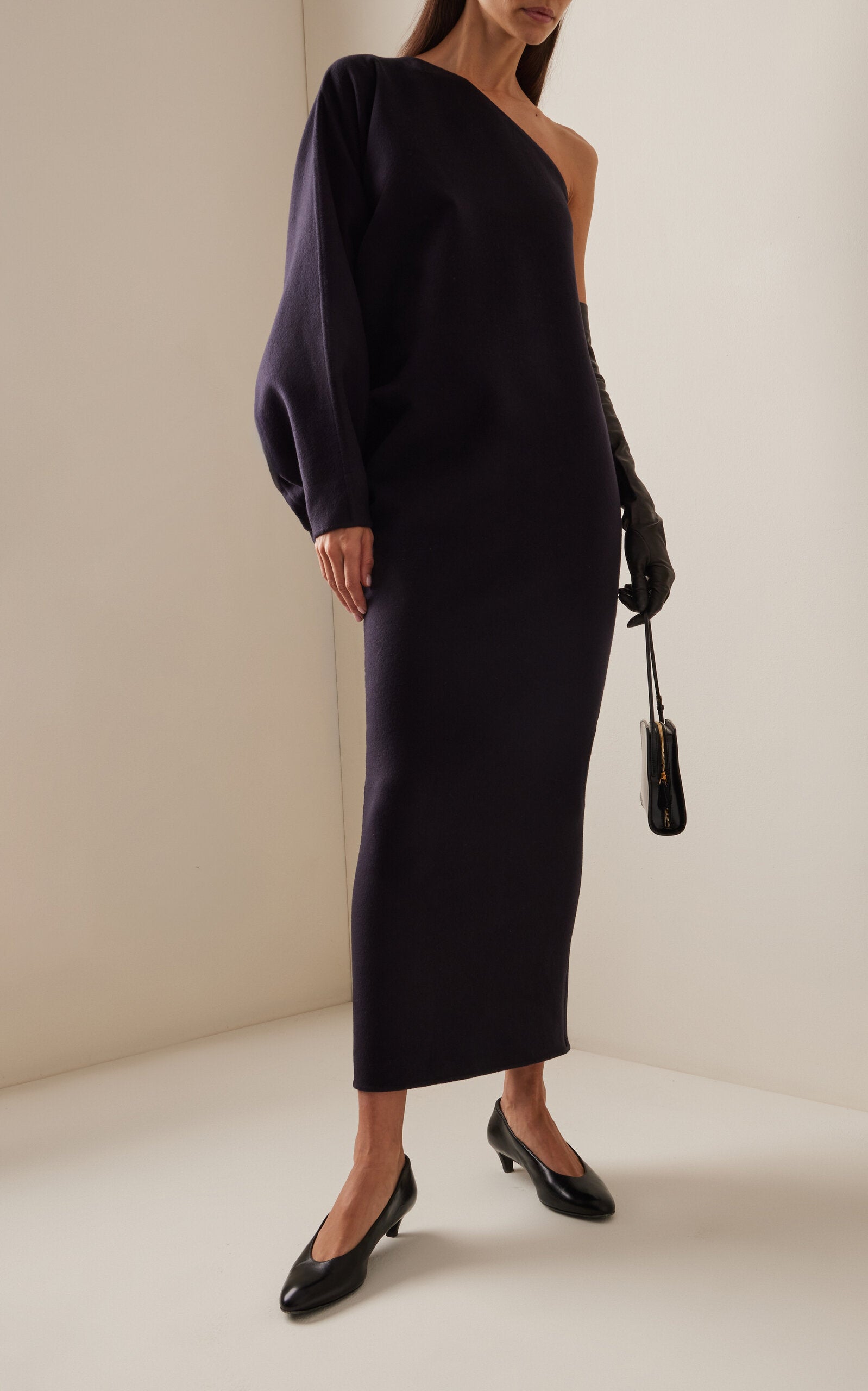 Asymmetric Cashmere Maxi Dress Simple gentle beautiful and grand