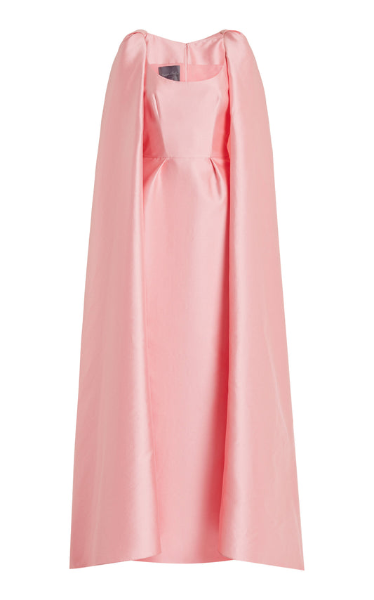 Party Dresses Cape-Effect Silk-Blend Gown Gentle beautiful and grand
