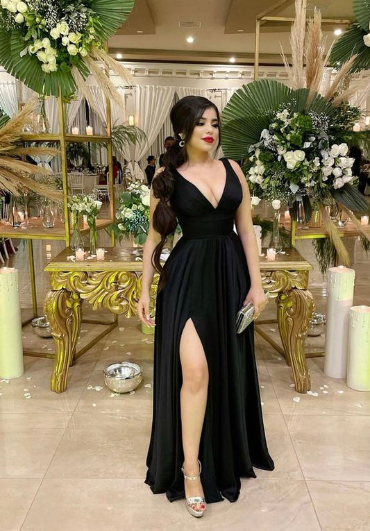 Black long prom dress evening dress