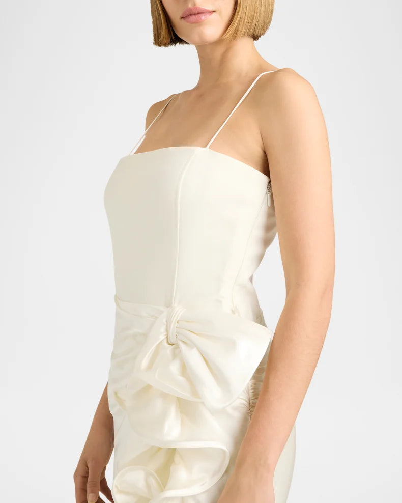 Drina Sleeveless Satin Wrap Gown Charming and unique design Beautiful generous simple