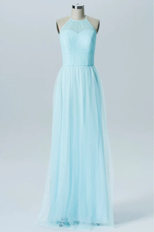 Halter Sweetheart Tiered Bridesmaid Dress