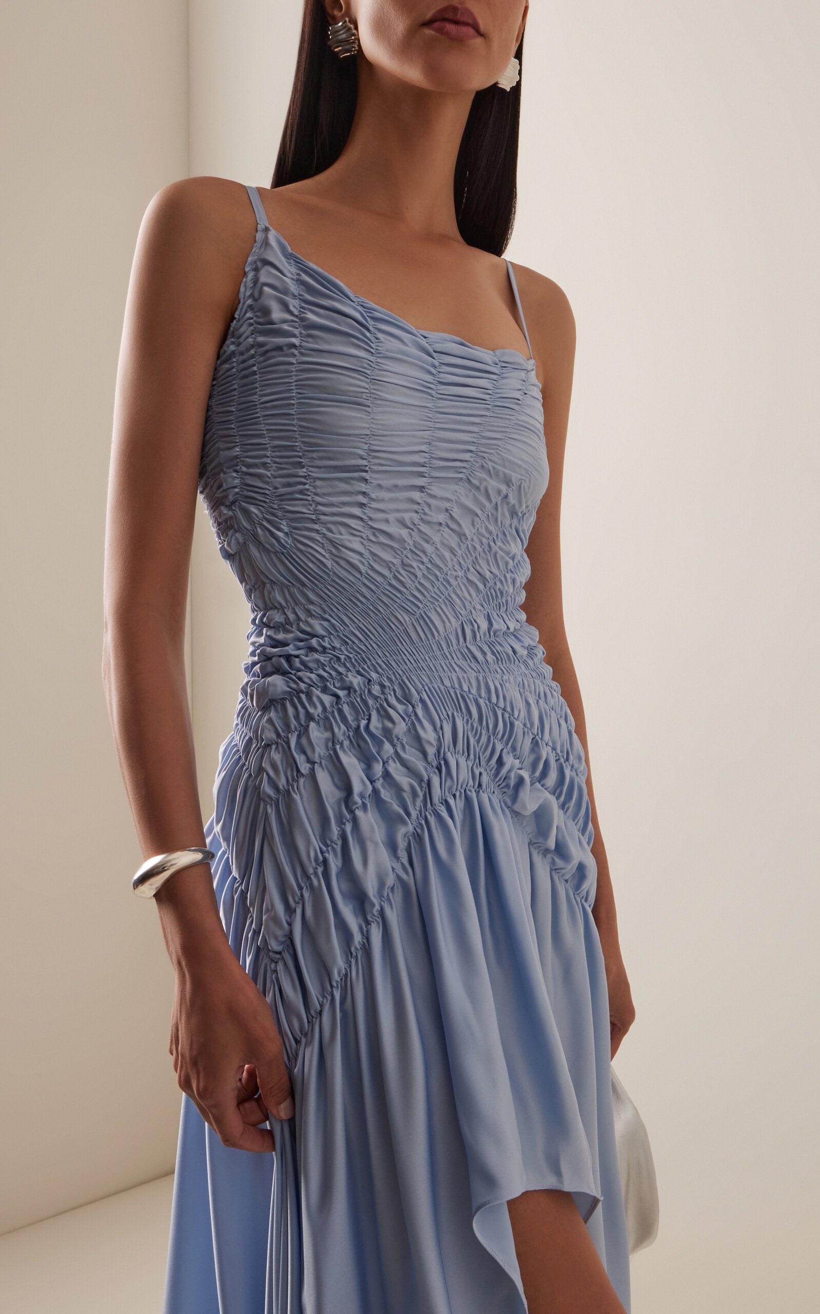 Ladies' Spring And Summer Vacation Cape-Detailed The  Matte-Satin Maxi Dress