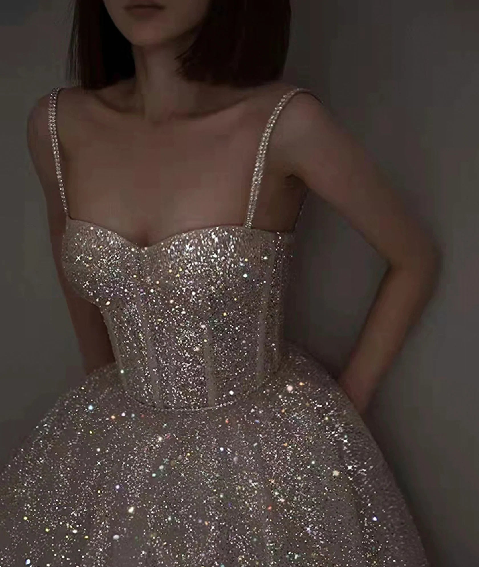 SPARKLING SEQUIN LONG PROM DRESS EVENING DRESS