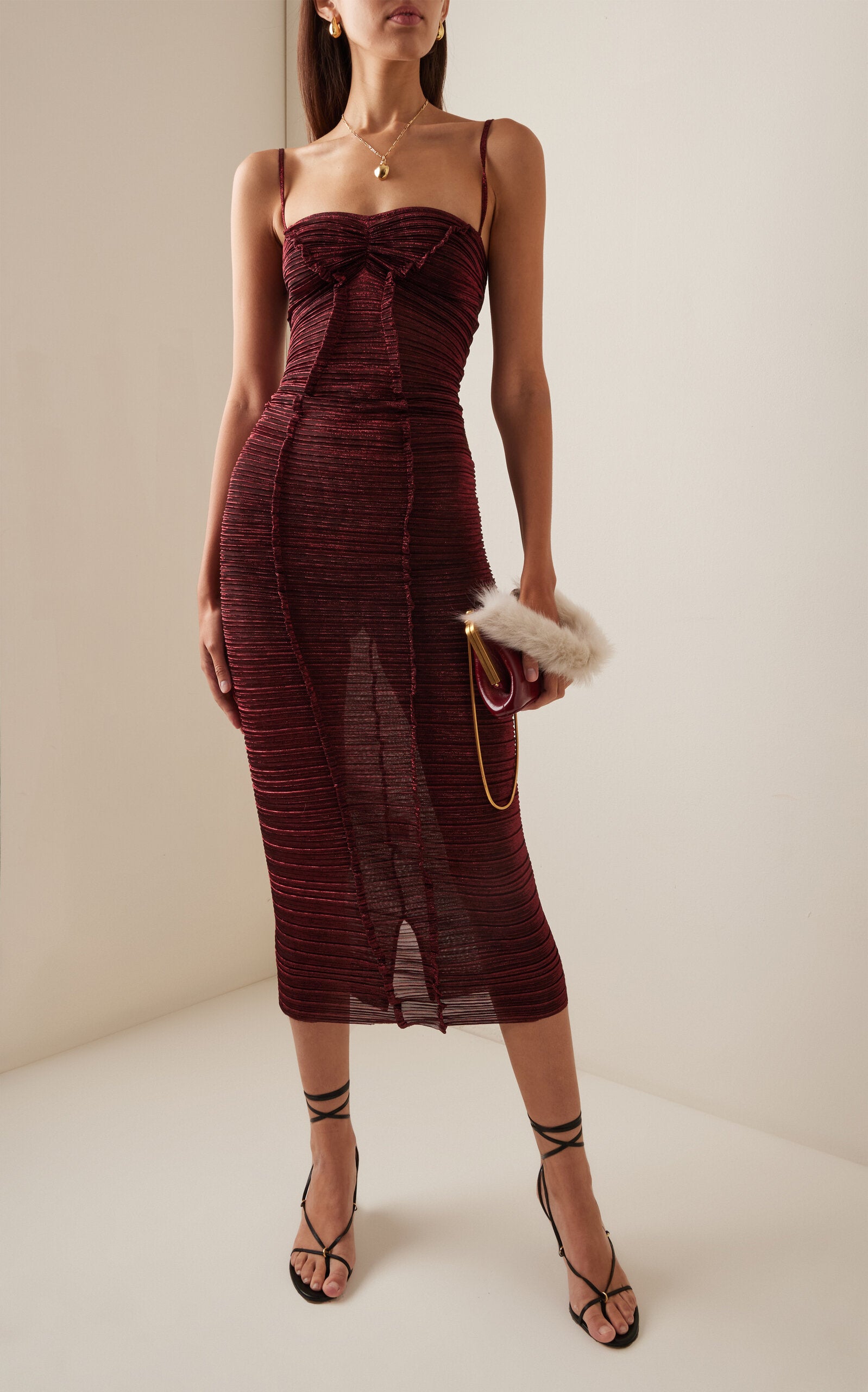 Ruched Midi Dress Full of charm simple and atmospheric