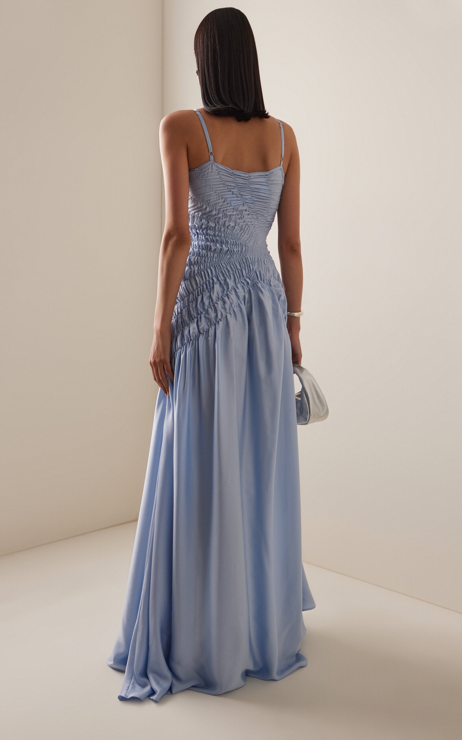 Ladies' Spring And Summer Vacation Cape-Detailed The  Matte-Satin Maxi Dress