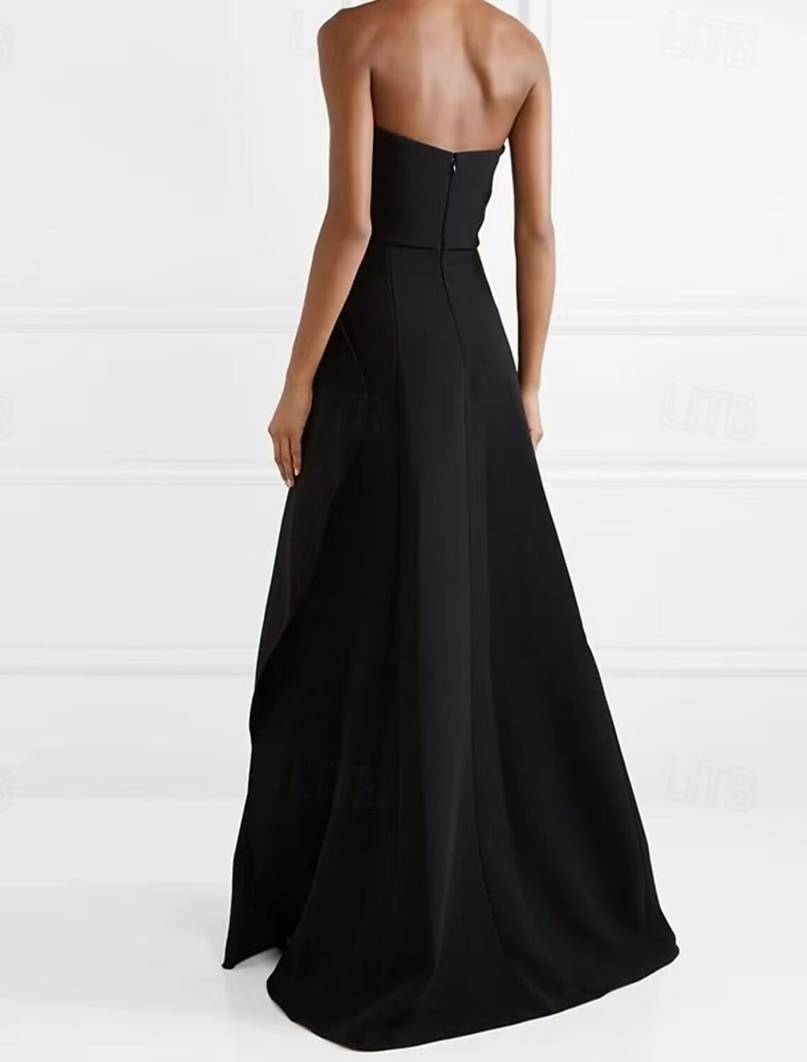 A-Line Evening Gown Elegant Dress Evening Party Black Tie Gala Floor Length Sleeveless Sweetheart Wednesday Addams Family Cotton Blend Backless with Ruffles