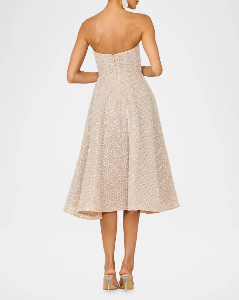 Vivi Strapless Beaded Midi Dress Charming and unique design Beautiful generous simple