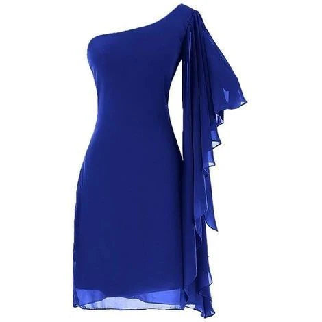 One Shoulder Chiffon Homecoming Dress