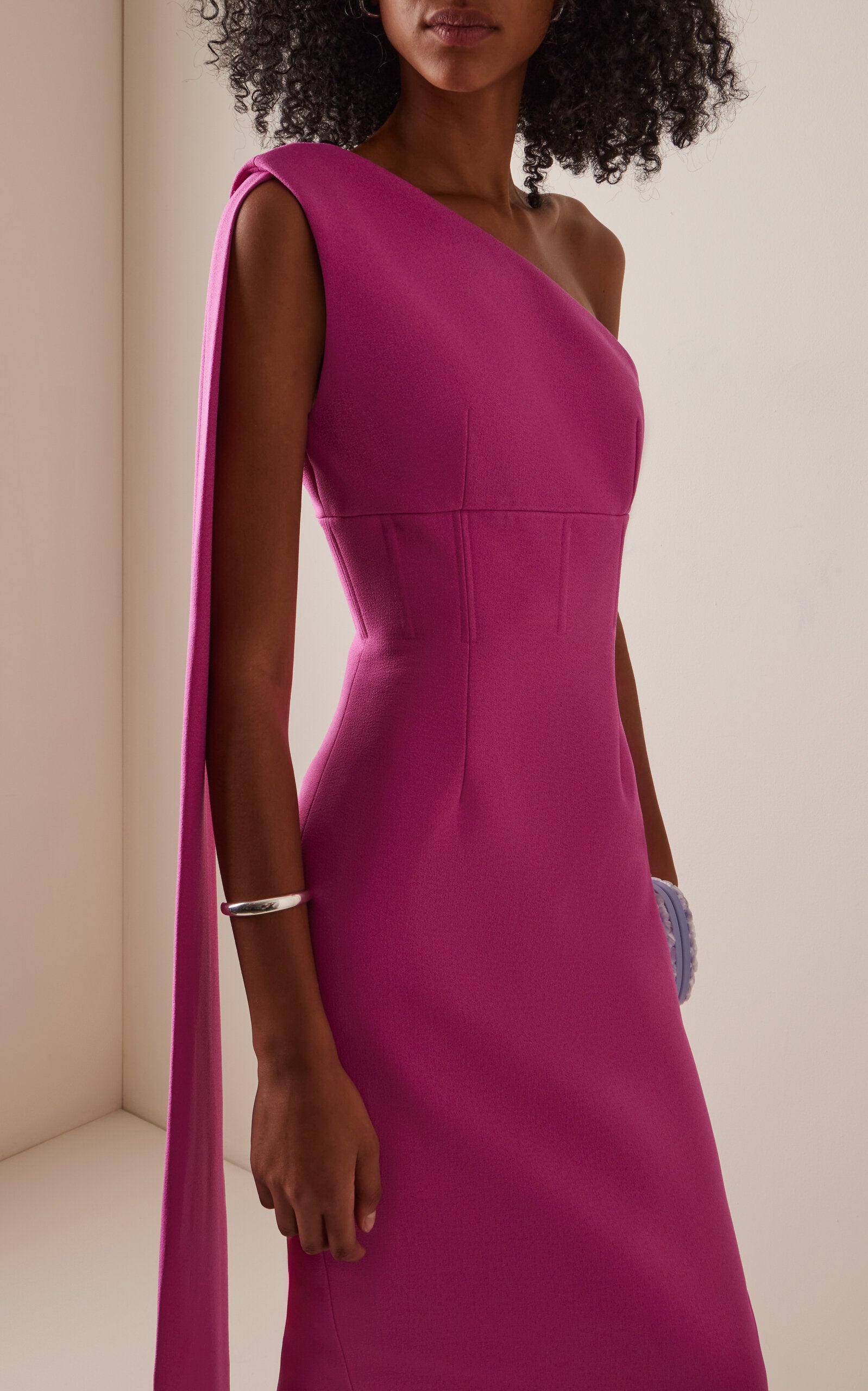 Clara Single Shoulder Capelet Gown Gentle beautiful and grand