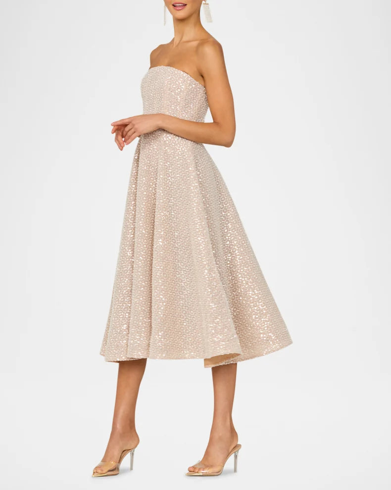 Vivi Strapless Beaded Midi Dress Charming and unique design Beautiful generous simple