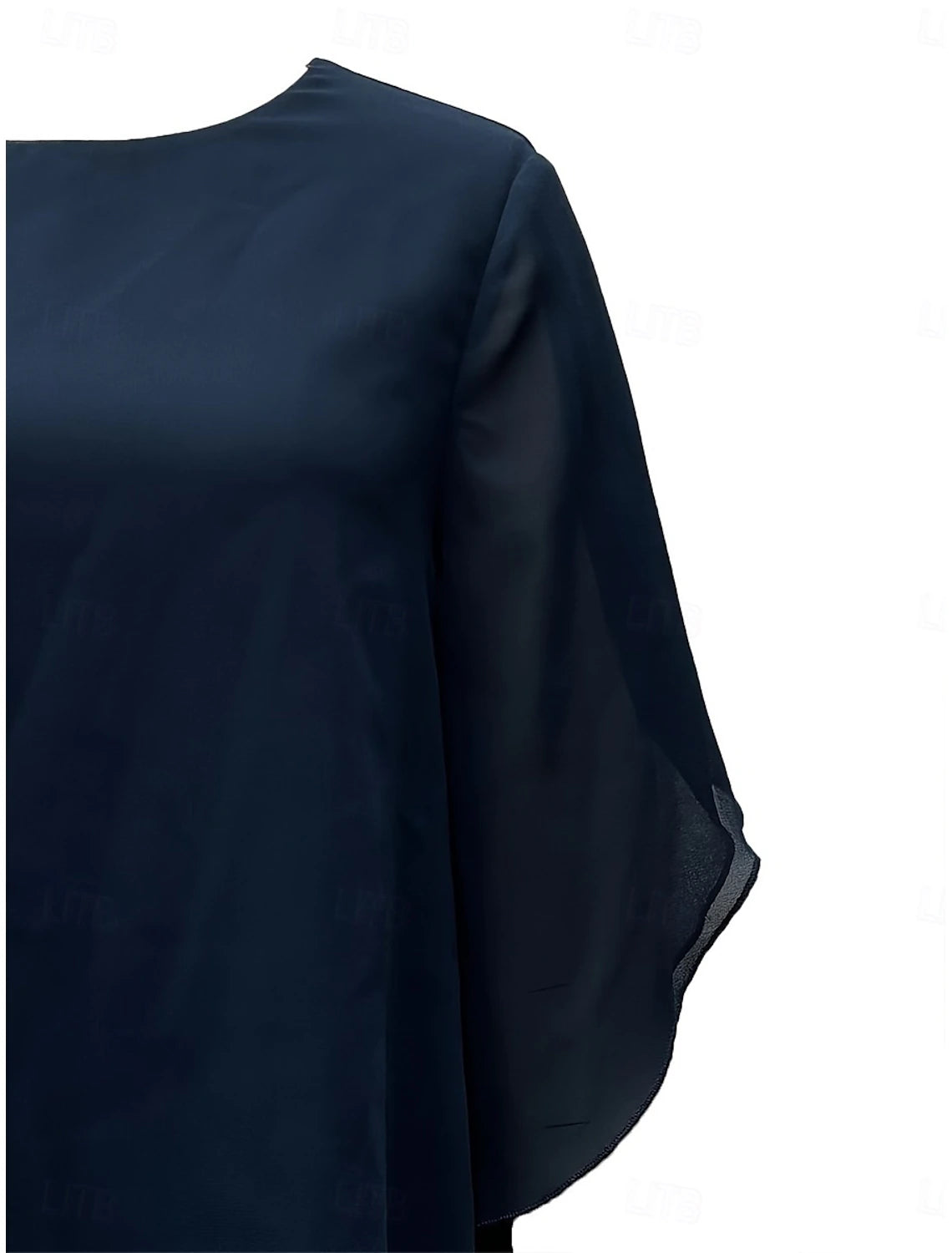 Pantsuit Mother of the Bride Dress Elegant Shirt Collar Asymmetrical Chiffon Short Sleeve with Solid Color