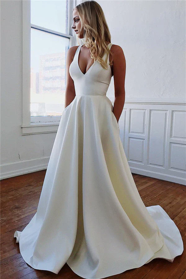 Bowknot Mermaid Sleeveless Prom Dress Long With Pockets Simple gentle atmospheric and unique design